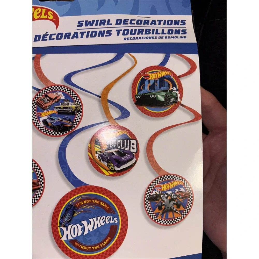 Hot Wheels Race Car Toy Vehicle Kids Birthday Party Hanging Swirl Decorations